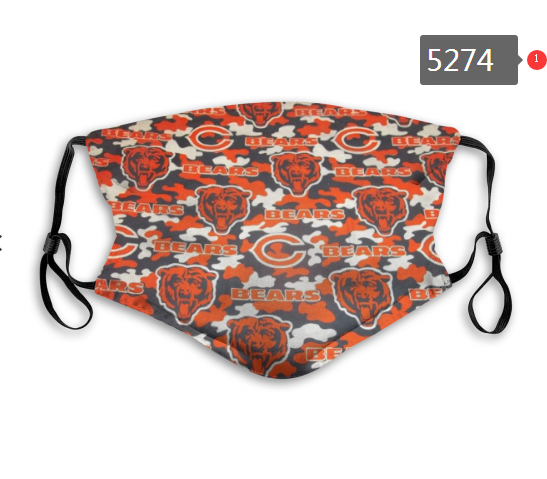 2020 NFL Chicago Bears #2 Dust mask with filter->nfl dust mask->Sports Accessory